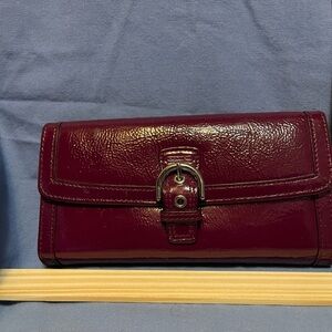 Coach Elegant Burgundy Leather Wallet